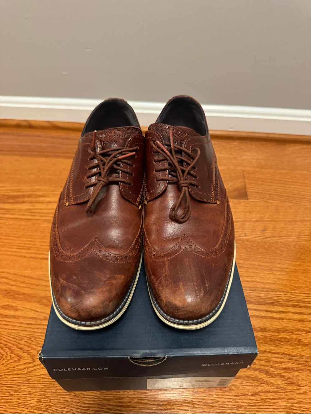 Cole Haan Men's Brown Leather Wingtip Oxfords